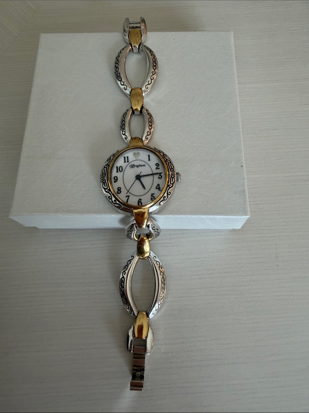 Brighton Two-Tone Silver and Gold Link Bracelet Watch